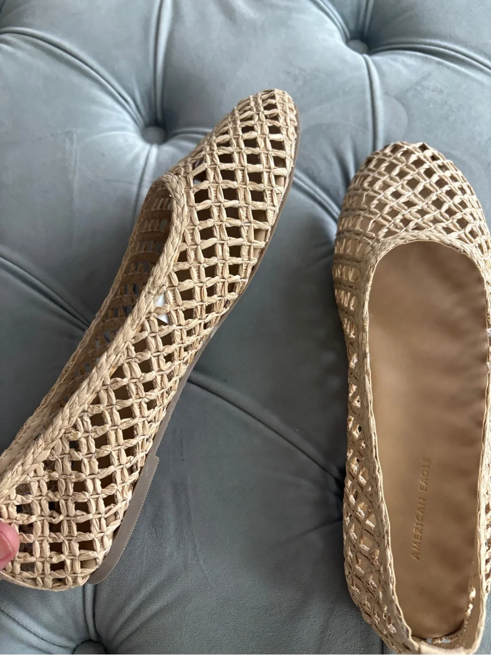 American Eagle Outfitters Tan Woven Ballet Flats